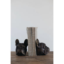 BRONZE DOG HEAD BOOKENDS-SET OF 2