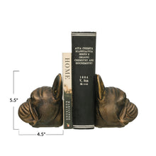 BRONZE DOG HEAD BOOKENDS-SET OF 2