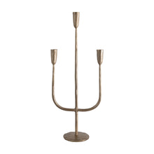 HAND-FORGED METAL CANDELABRA, ANTIQUE FINISH