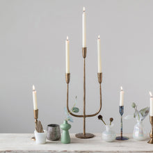 HAND-FORGED METAL CANDELABRA, ANTIQUE FINISH