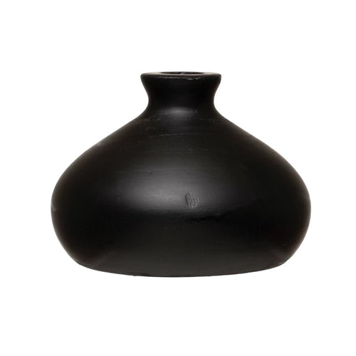 BLACK PAULOWNIA WOOD VASE