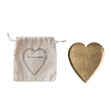 ONCE UPON A DREAM HAMMERED BRASS HEART DISH