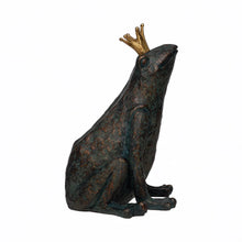RESIN FROG WITH GOLD CROWN