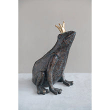 RESIN FROG WITH GOLD CROWN