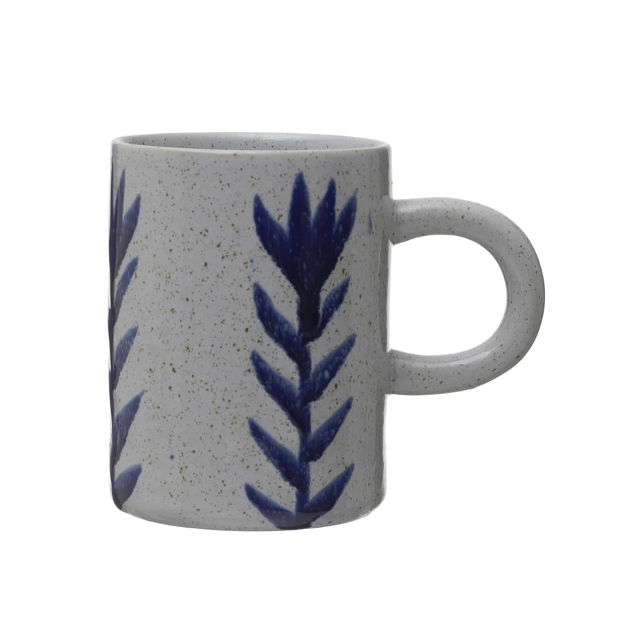 STONEWARE MUG W/FLOWER