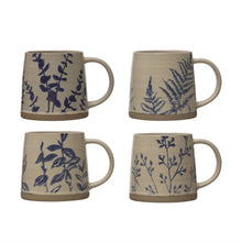 STONEWARE MUG W/BOTANICALS