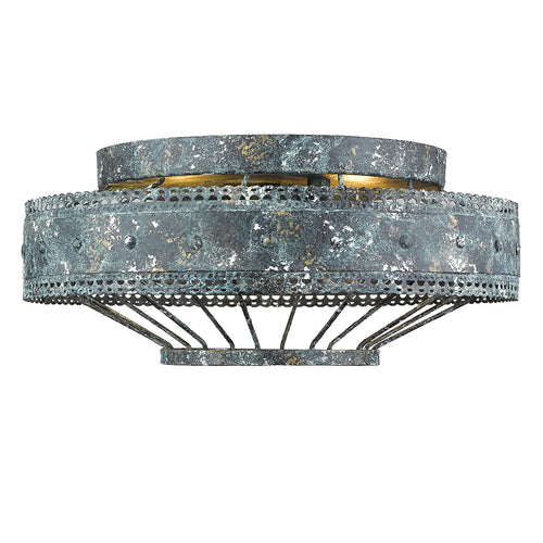 Ferris Flush Mount in Blue Verde Patina, Lighting, Laura of Pembroke