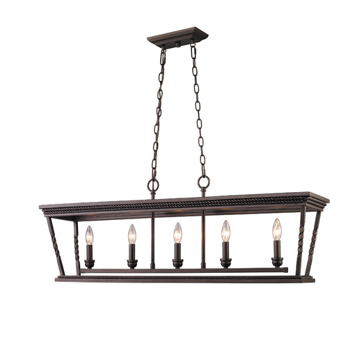 Davenport 5 Light Linear Pendant in Etruscan Bronze, Lighting, Laura of Pembroke
