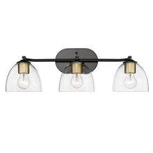 Roxie 3 Light Bath Vanity in Matte Black with Brushed Champagne Bronze Accents