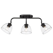 Roxie 3 Light Semi-Flush in Matte Black with Matte Black Accents