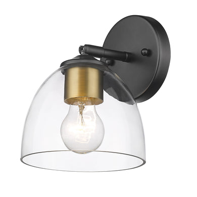 Roxie 1 Light Wall Sconce in Matte Black with Brushed Champagne Bronze