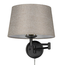 Eleanor Articulating Wall Sconce in Matte Black with Natural Sisal Shade