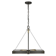 Vaughn Medium Pendant in Natural Black with Aged Brass Accents