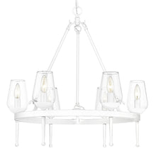 Regent 6 Light Chandelier in Textured White Plaster with Clear Glass Shade
