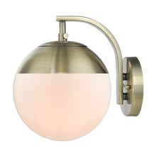Dixon Sconce in Aged Brass with Opal Glass and Aged Brass Cap