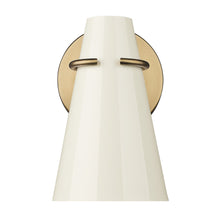 Reeva 1 Light Wall Sconce in Modern Brass with Glossy Ecru Shade