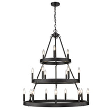 Alastair 3 Tier 3+6+9 Light Chandelier in Matte Black