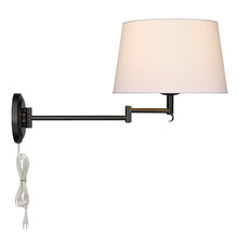 Eleanor Articulating Wall Sconce in Matte Black with Modern White Shade