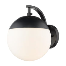 Dixon Sconce in Matte Black with Opal Glass and Matte Black Cap