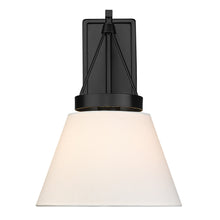 Penn 1 Light Wall Sconce in Matte Black with Modern White Shade