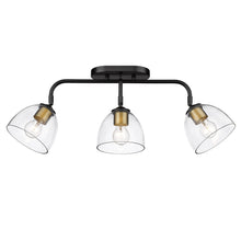 Roxie 3 Light Semi-Flush in Matte Black with Brushed Champagne Bronze Accents