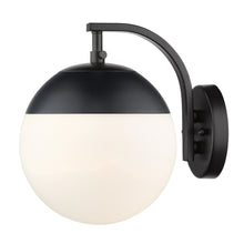 Dixon Sconce in Matte Black with Opal Glass and Matte Black Cap