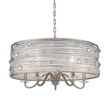 Joia 5 Light Chandelier in Peruvian Silver with Sterling Mist Shade