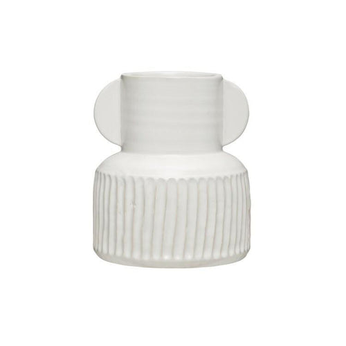 STONEWARE PLEATED VASE