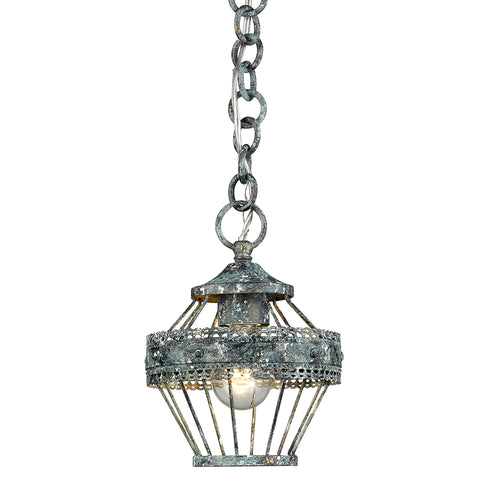 Ferris Mini Pendant in Blue Verde Patina, Lighting, Laura of Pembroke