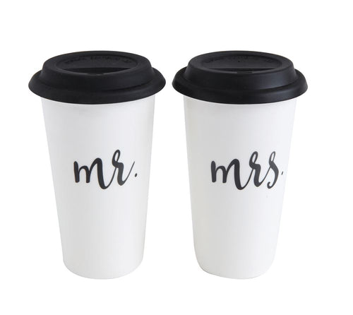 MR & MRS Stoneware Travel Mug, Gifts, Laura of Pembroke