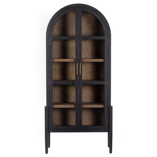 TOLLE CABINET, DRIFTED MATTE BLACK W/ OAK