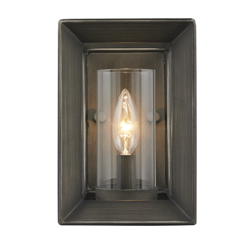 Smyth 1 Light Wall Sconce in Gunmetal Bronze with Clear Glass, Lighting, Laura of Pembroke