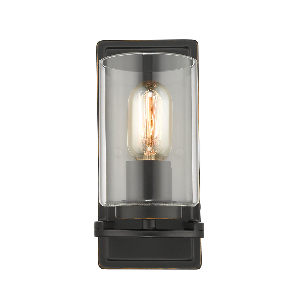 Monroe 1 Light Wall Sconce in Black with Clear Glass, Lighting, Laura of Pembroke