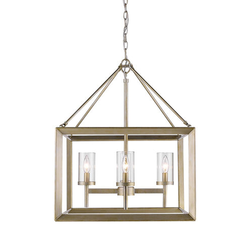 Smyth 4 Light Chandelier in White Gold with Clear Glass, Lighting, Laura of Pembroke