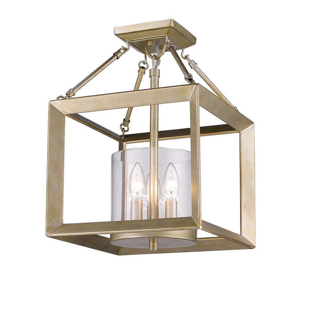 Smyth Convertible Semi-Flush in White Gold with Clear Glass, Lighting, Laura of Pembroke