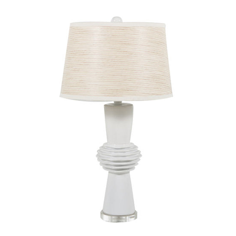 White Base Table Lamp w/ Cream Shade, Home Accessories, Laura of Pembroke