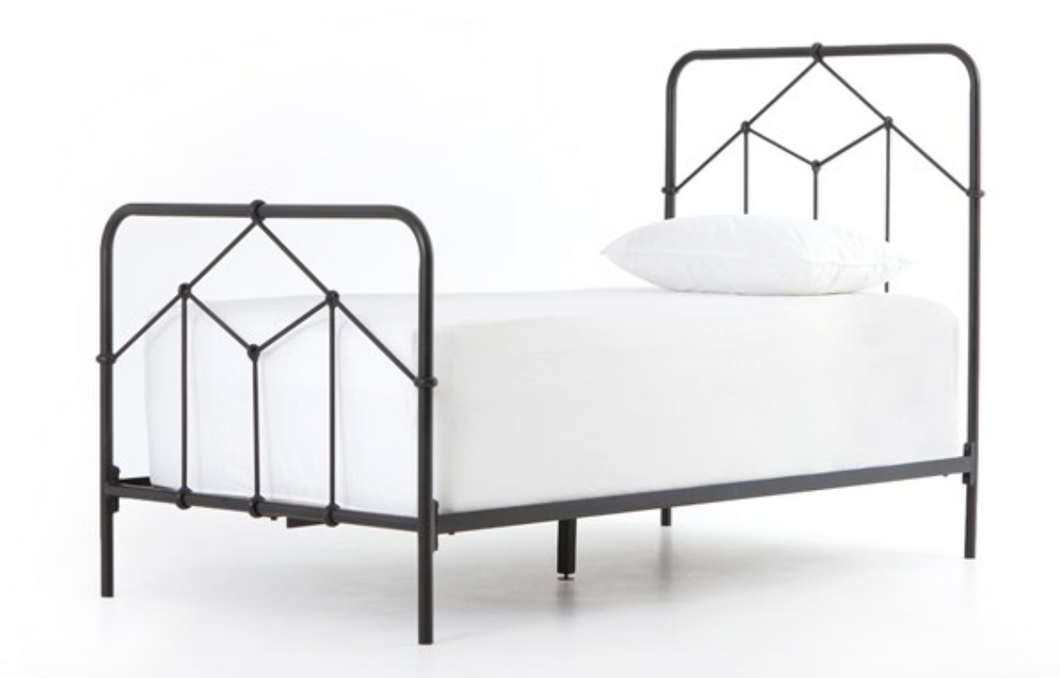 Casey Iron Twin Bed-Black