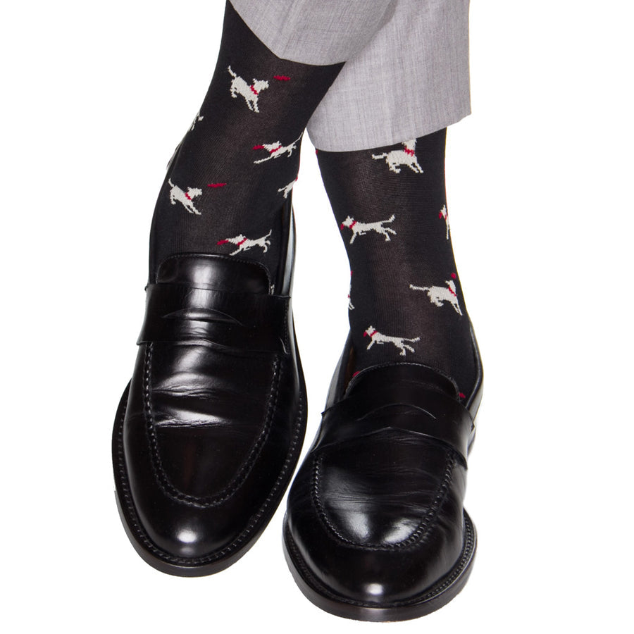 BLACK W/TAN DOG OTC SOCK