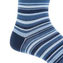 DRESS NAVY VARIEGATED STRIPE WOOL MC SOCK