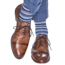 DRESS NAVY VARIEGATED STRIPE WOOL MC SOCK