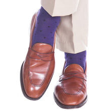PURPLE W/BLACK DOT WOOL MC SOCK