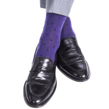 PURPLE W/BLACK DOT WOOL MC SOCK