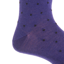PURPLE W/BLACK DOT WOOL MC SOCK