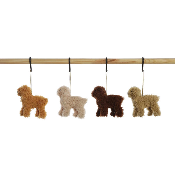 Apricot Furry Poodle Ornament